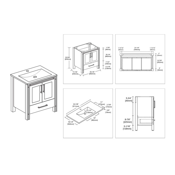 Blossom 36'' Single Bathroom Vanity with Sink Wayfair